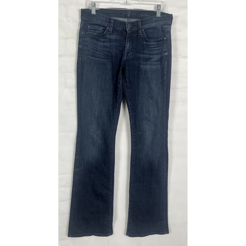 7 For All Mankind Jeans Women's 29 Blue Dark Wash Low Rise Boot Cut Jeans